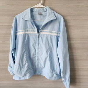 Nike Vintage Light Blue Full Zip Track Run Gym Windbreaker Jacket Womens Size L